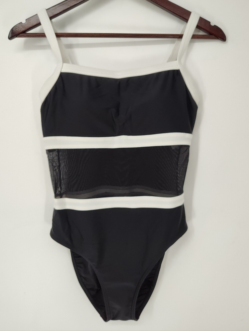 Baltex Women's Black & White One-Piece Swimsuit Size 12